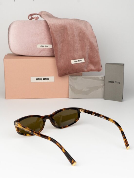 Miu Miu Women Sunglasses Havana Brown Rectangle MUA06S 14L09Z NEW AUTHENTIC main image 11